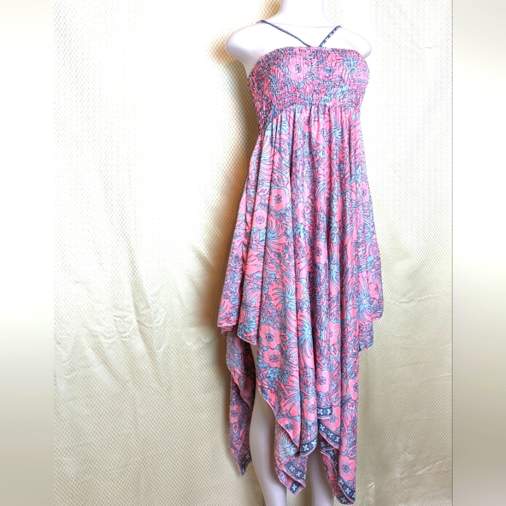 Pink and‎ Blue Paisley Smock Top Dress